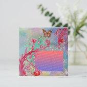 BUTTERFLES IN SPARKLES Blue Wedding Photo Template Kaart (Staand voorkant)