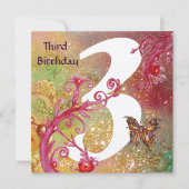 BUTTERFLES IN SPARKLES Derde verjaardag Kaart (Voorkant)