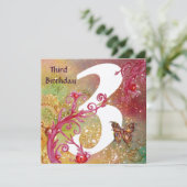 BUTTERFLES IN SPARKLES Derde verjaardag Kaart (Staand voorkant)