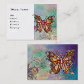 BUTTERFLES IN SPARKLES Gold Paper Visitekaartje (Voorkant / Achterkant)