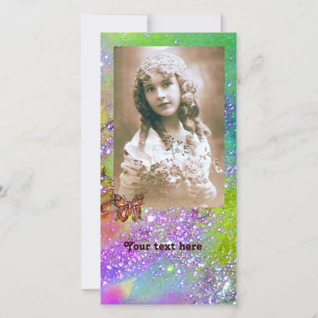 BUTTERFLES IN SPARKLES: helder paars groen blauw (Voorkant)