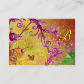 BUTTERFLES IN SPARKLES, PINK GEEL MONOGRAM VAN DE  VISITEKAARTJE (Achterkant)