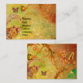 BUTTERFLES IN SPARKLES, RODE GEEL MONOGRAM VAN DE  VISITEKAARTJE (Voorkant / Achterkant)