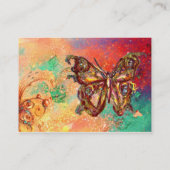 BUTTERFLES IN SPARKLES Roze rood groen goud Visitekaartje (Achterkant)