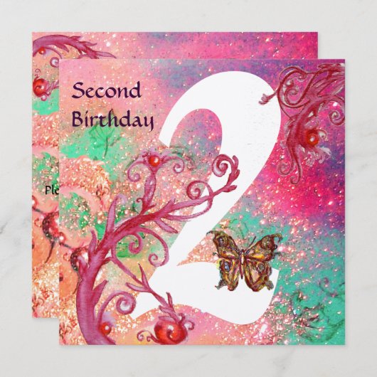 BUTTERFLES IN SPARKLES Tweede goudfeest Kaart (Voorkant / Achterkant)