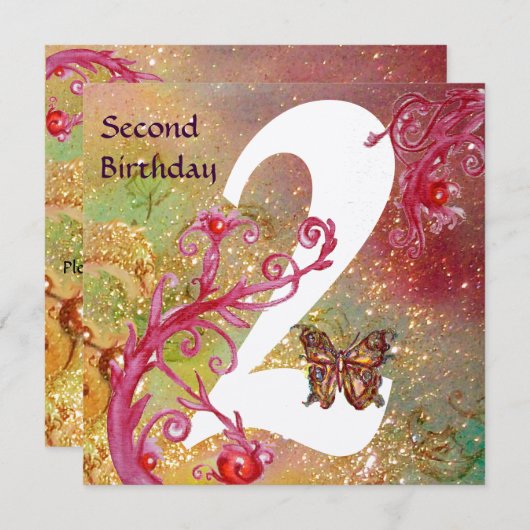 BUTTERFLES IN SPARKLES Tweede goudfeest Kaart (Voorkant / Achterkant)