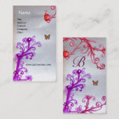 BUTTERFLES, MAGISCHE RODE PAARSE ZWEEFSELS MONOGRA VISITEKAARTJE (Voorkant / Achterkant)