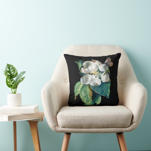 BUTTERFLES OP HET WITTE STROOM, ZWARTE STROOM KUSSEN (Stoel)