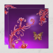 BUTTERFLES PAARS AMETHYST helder rood Kaart (Voorkant / Achterkant)