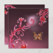 BUTTERFLES PINK AMETHYST helder rood Kaart (Voorkant / Achterkant)