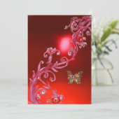 BUTTERFLES RODE RUBY helder roze Kaart (Staand voorkant)