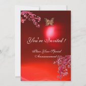 BUTTERFLES RODE RUBY helder roze Kaart (Achterkant)