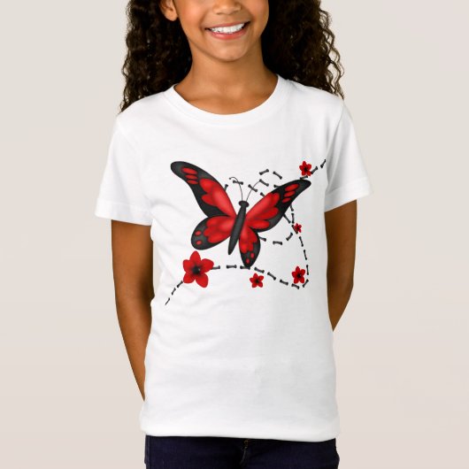 BUTTERFLES T-SHIRT VOOR SPOORBLOUSBLOED (Voorkant)