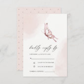 BUTTERFLES VAN DE WATERVERF VAN DE KUTE BLUSH WEDD INFORMATIEKAARTJE (Voorkant / Achterkant)