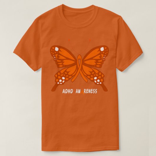 BUTTERFLES VOOR ADHD-BEWUSTMAKING T-SHIRT (Design voorkant)