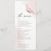 BUTTERFLES VOOR ELEGANT CUTE BLUSH WATERVERF WEDIN MENU (Voorkant)
