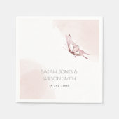 BUTTERFLES VOOR ELEGANT CUTE BLUSH WATERVERF WEDIN SERVET (Voorkant)