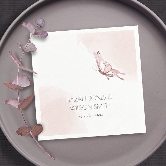 BUTTERFLES VOOR ELEGANT CUTE BLUSH WATERVERF WEDIN SERVET