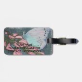 BUTTERFLES VOOR PINK EN BLAUW BAGAGELABEL (Achterkant horizontaal)