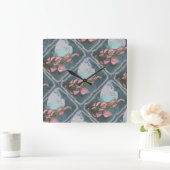 BUTTERFLES VOOR PINK EN BLAUW VIERKANTE KLOK (Huis)