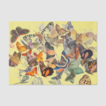 BUTTERFLES WEEFSELPAPIER IN GEEL