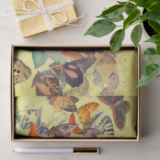 BUTTERFLES WEEFSELPAPIER IN GEEL TISSUEPAPIER (Geschenk)