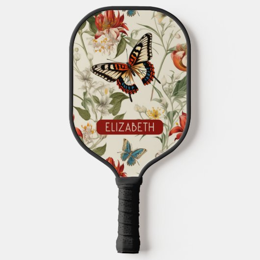   Butterflhy Monogram Naam Pickleball Paddle (Achterkant)