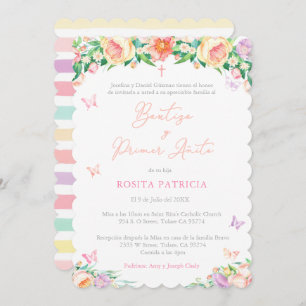 Butterflies 1st Birthday Baptism for Girl, Spaans Kaart