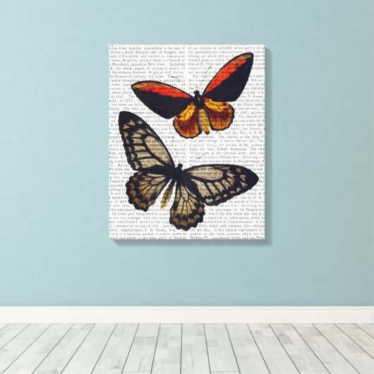 Butterflies 3 canvas afdruk (Insitu (Houten vloer))