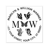 Butterflies #4 Couple 2 Initial Address NF Zelfinktende Stempel (Design)