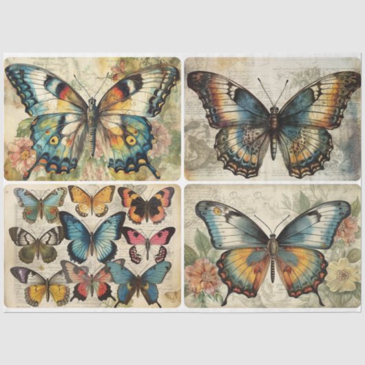 butterflies 4-pak Weefselpapier Tissuepapier (Voorkant)