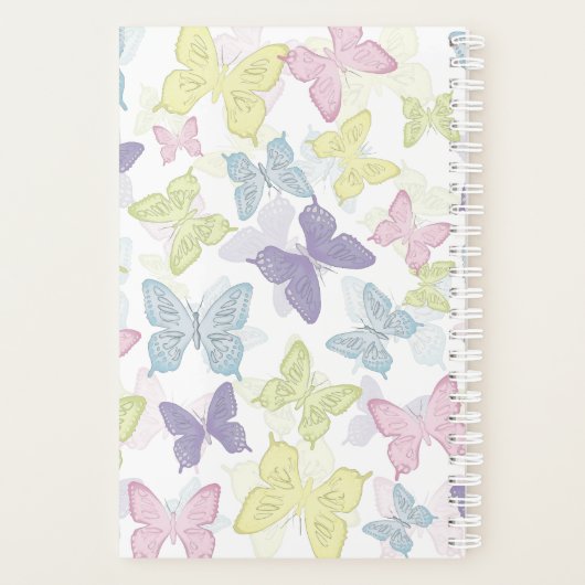 Butterflies 5,5-inch x 8,5-inch weekelijks/maandel planner (Achterkant)