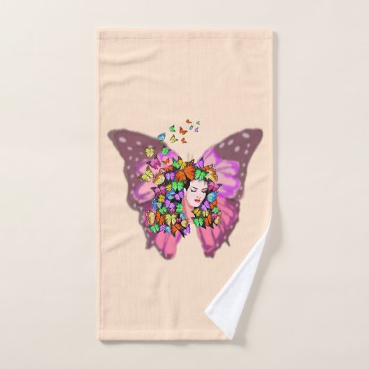 Butterflies 5 bad handdoek (Handdoek)