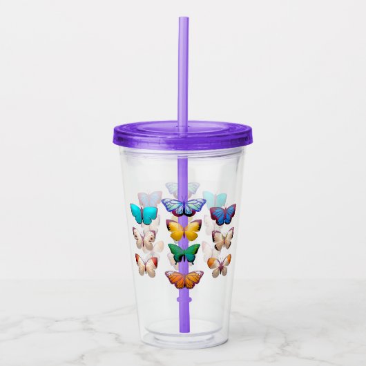 Butterflies Acryl Drinkbeker (Voorkant)