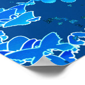 Butterflies against Blue Night Sky Moonscape Poster (Hoek)