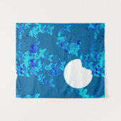 Butterflies against Blue Night Sky Moonscape Wandkleed (Voorkant (horizontaal))