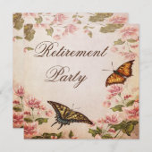 Butterflies &  Almond Blossom Retirement Kaart (Voorkant / Achterkant)