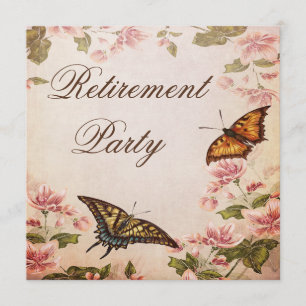 Butterflies &  Almond Blossom Retirement Kaart