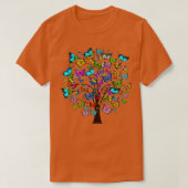 Butterflies als bladeren van een boomvrouw t-shirt (Design voorkant)
