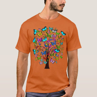 Butterflies als bladeren van een boomvrouw t-shirt