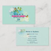 Butterflies and Flower Blossom Beatitude Quote Visitekaartje (Voorkant / Achterkant)