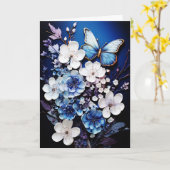 Butterflies and Flowers Blank Note Greeting Card Kaart (Gele Bloem)