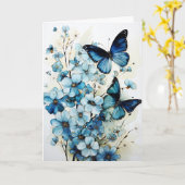 Butterflies and Flowers Blank Note Greeting Card Kaart (Gele Bloem)