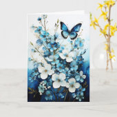 Butterflies and Flowers Blank Note Greeting Card Kaart (Gele Bloem)