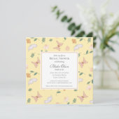 Butterflies and Flowers Bridal Shower Invitation Kaart (Staand voorkant)