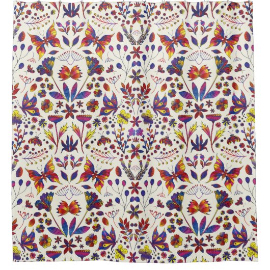 Butterflies and Flowers Douchegordijn (Voorkant)