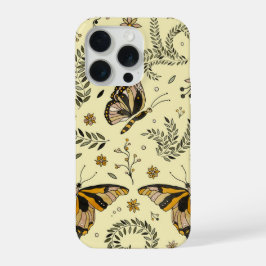 Butterflies and flowers iPhone 15 pro case