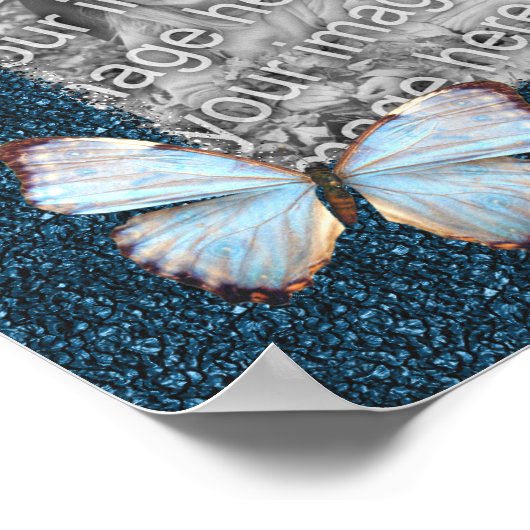 Butterflies and Flowers Lijst Uw foto toevoegen Poster (Hoek)