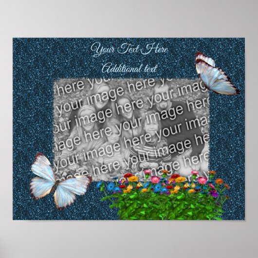 Butterflies and Flowers Lijst Uw foto toevoegen Poster (Voorkant)