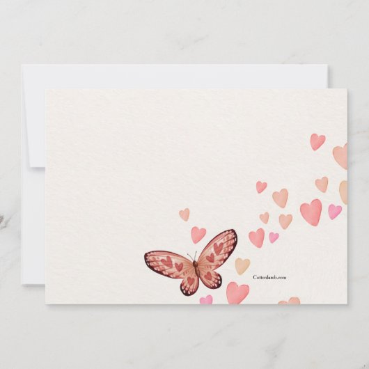 Butterflies and Love Birthday Party Invitation Kaart (Achterkant)